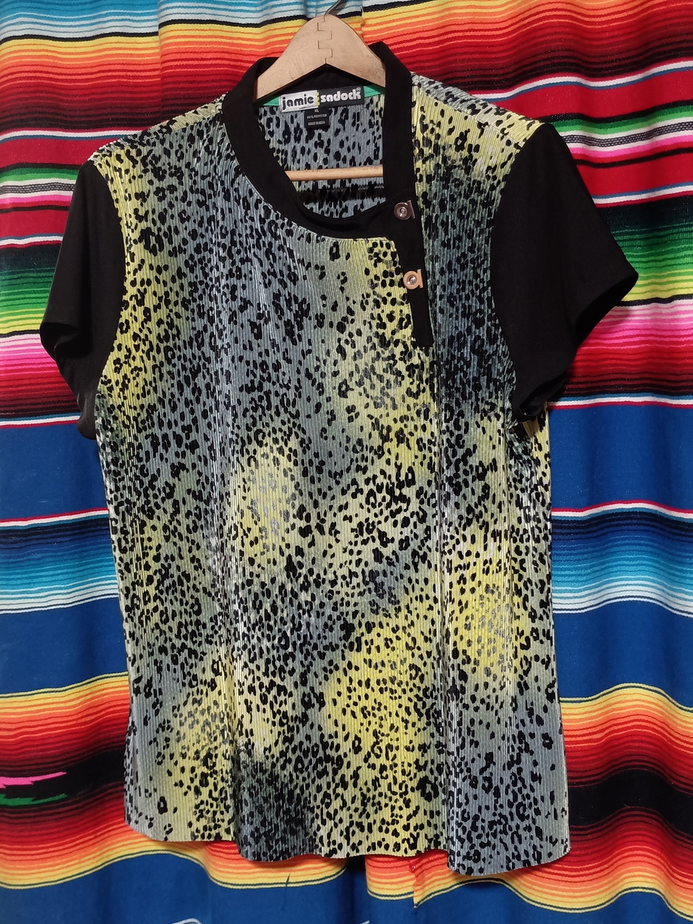 jamie sadock Black and Yellow Short Sleeve Golf Shirt
